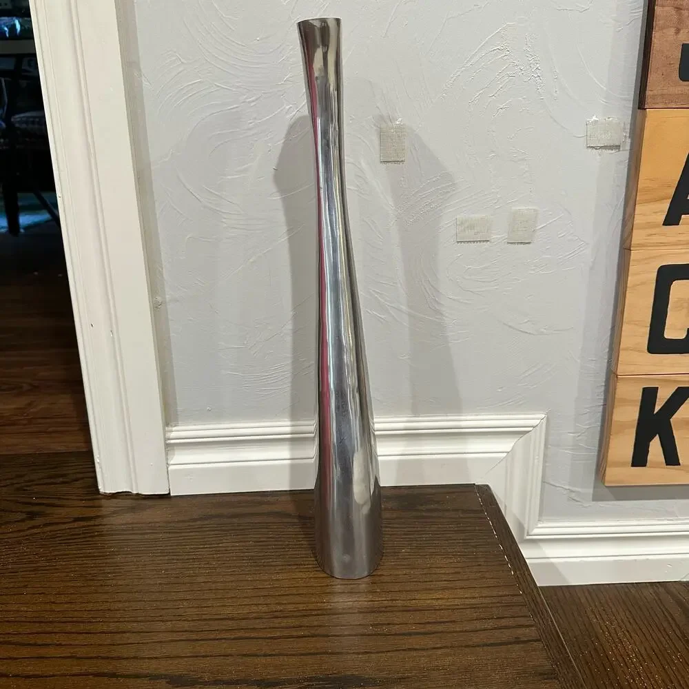 Extra Tall Pewter Bud Vase 19 inch by Armel Interprise